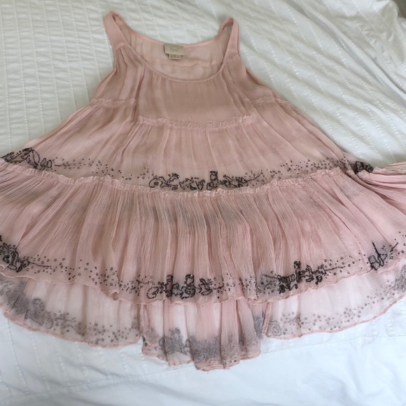 Anthropologie Tops - Anthropologie•Blush Beaded Top•NOTE MEASUREMENTS